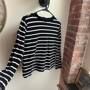 Primark Black and White Striped Long Sleeve Tee